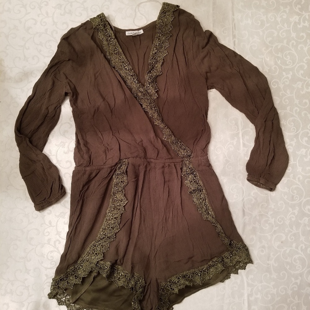 Olive green Charlotte russe romper
